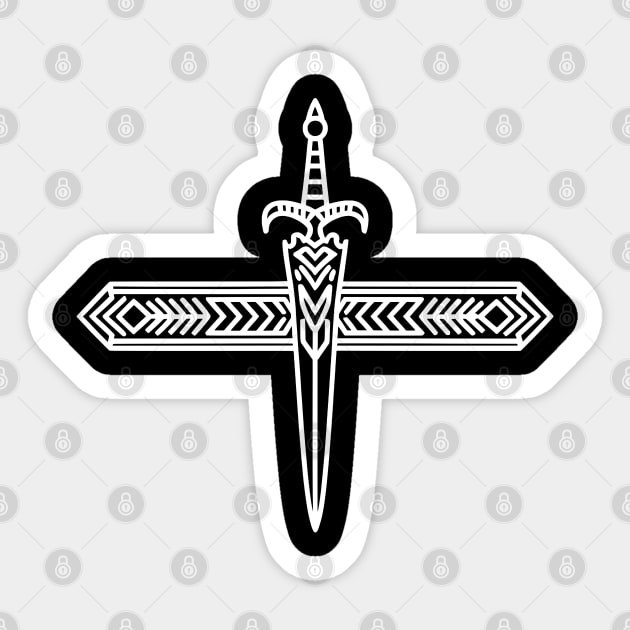 The Sword (White) Sticker by WildyWear